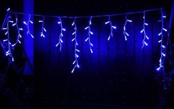 Гірлянда вулична бахрома LUMION 120Led 2x0,9m 230V&nbsp;синій IP44 статич. 2007-DE фото