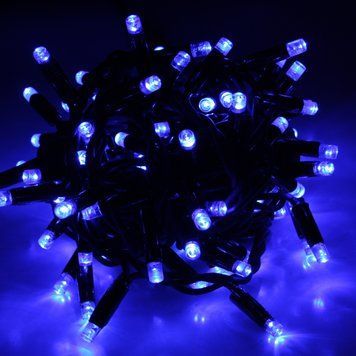 Вулична гірлянда LUMION нитка 200LED 10m 230V чорний/синій, IP44 EN 2022-DE фото