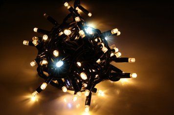 Гірлянда вулична LUMION нитка 200LED 10m 230V колір білий теплий/чорний, мерехтить 20 LED IP44 EN 20261-DE фото