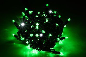 Гірлянда вулична LUMION нитка 100LED 10m 230V колір зелений, мерехтять 10 LED IP44 EN 20504-DE фото