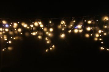 Гірлянда вулична бахрома LUMION 100Led 3x0,7m 230V&nbsp; білий/білий IP44 з мерехтінням. 2085-DE фото